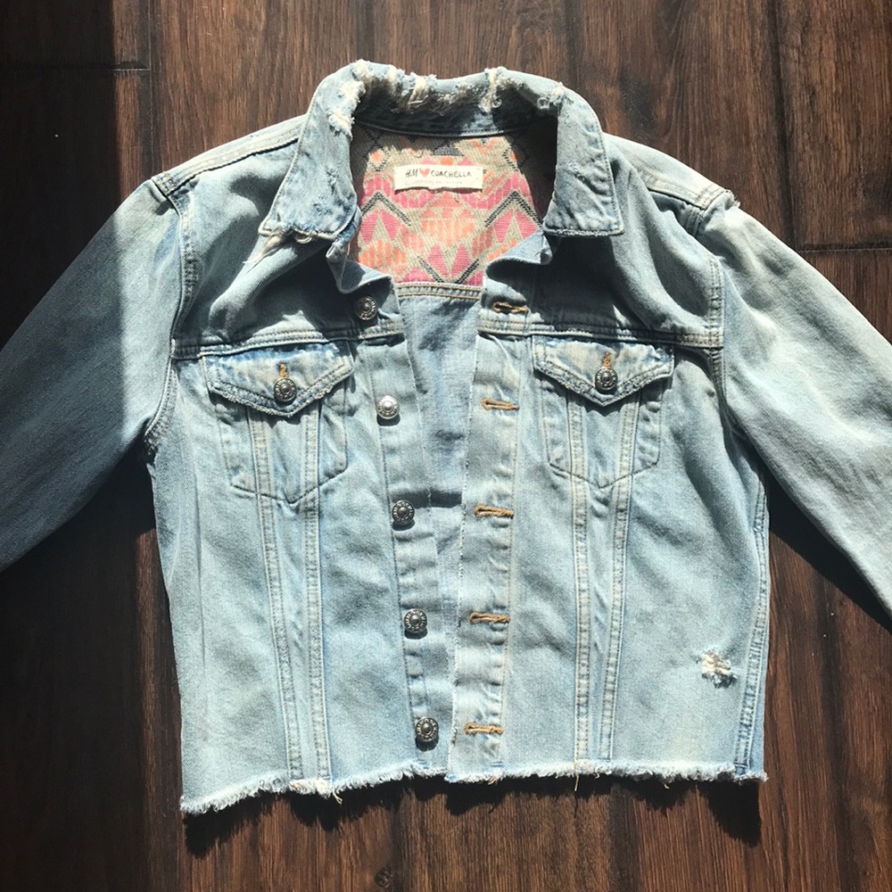 h&m coachella collection jean jacket.